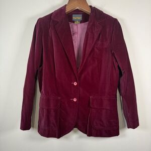 Vintage Paul Shaw Burgundy Velvet Blazer Size 14